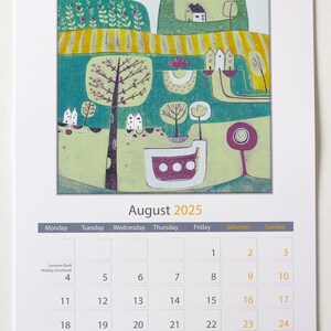 2025 Wall Calendar A4 Wall Art Calendar 2025 Linocut Calendar
