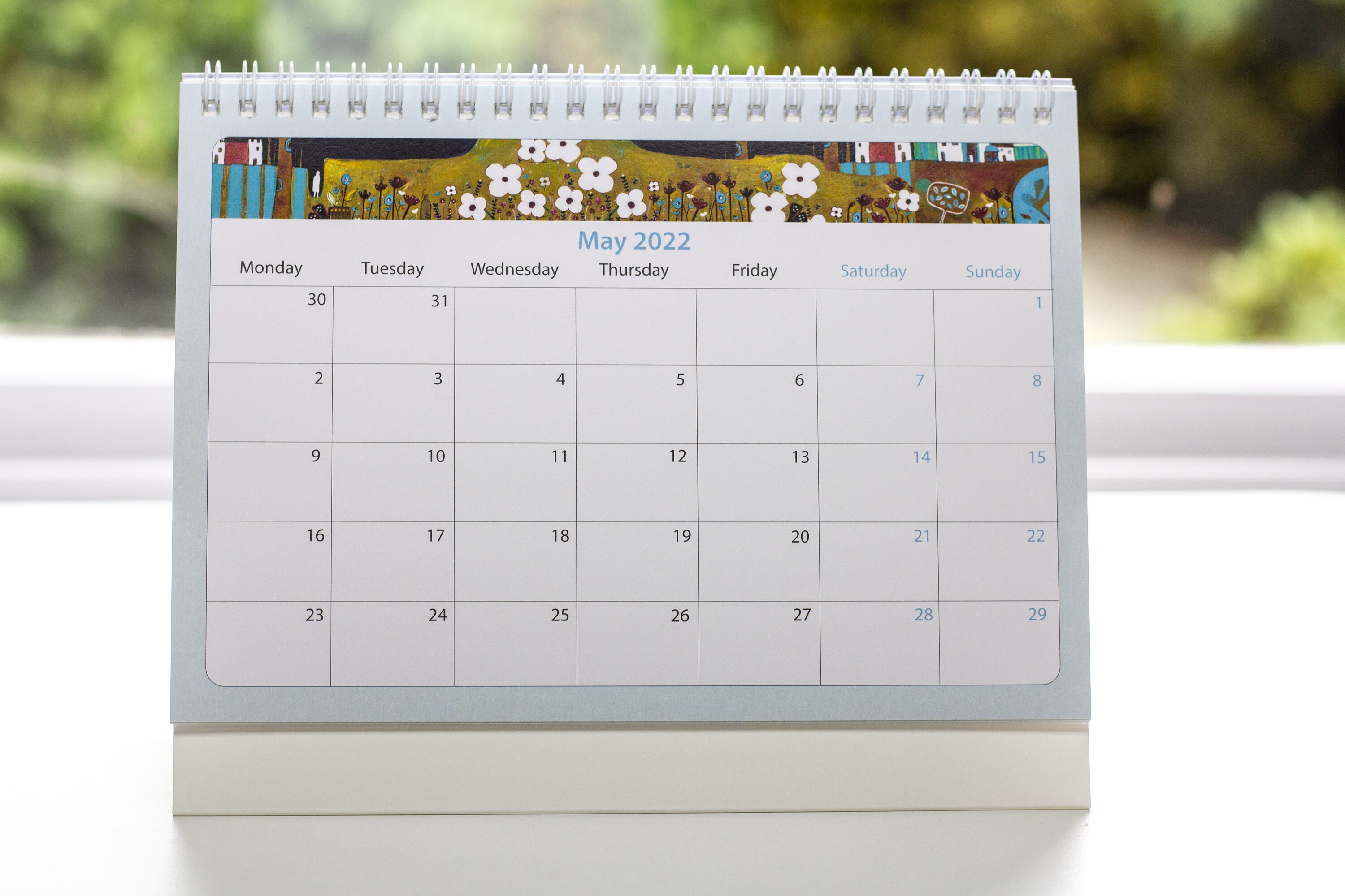 Desk Calendar With Stand 2022 Desktop Calendar Standing Etsy