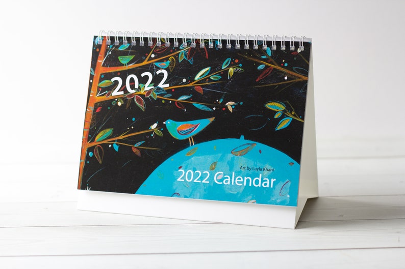 2022-desk-calendar-stand-up-desk-calendar-2022-art-calendar-etsy