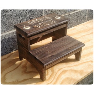 Custom Step Stool,  Kids Step Stool, Engraved Step Stool, Small Wood Step, Rustic Step Stool, Personalized Step, Kids Wood Step