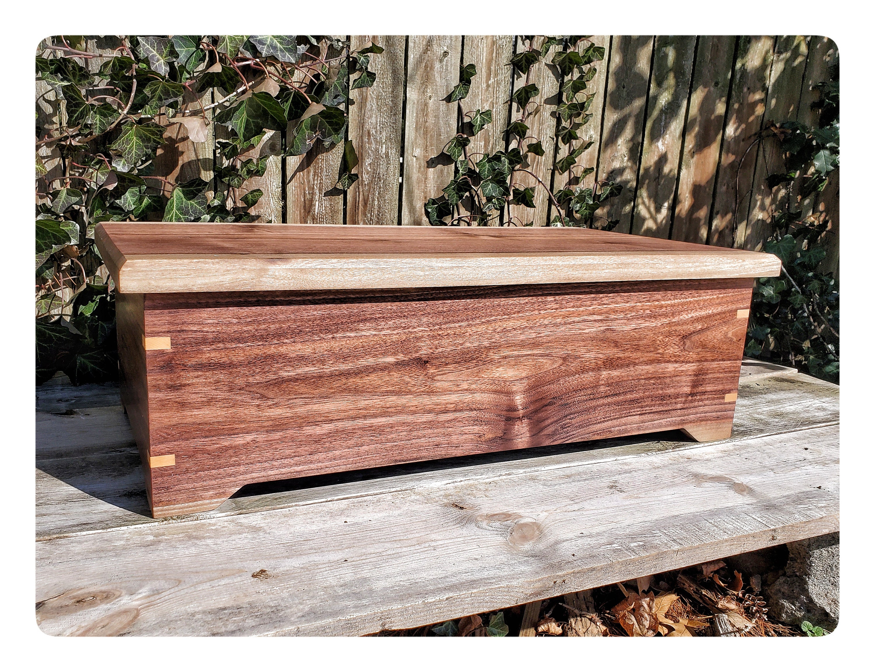 Walnut Storage Box Large Wood Box Decorative Wood Box Etsy