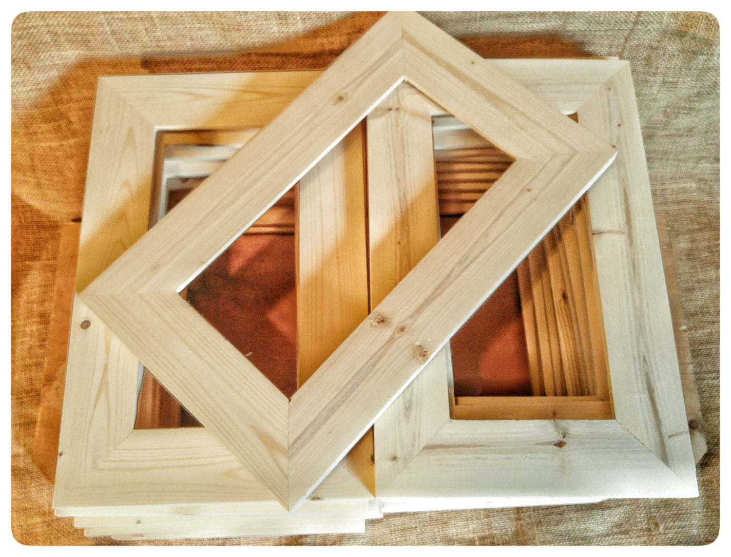 25 Wood Frames, No Hardware or Glass, Bulk Wood Frames, 5x10 Wood