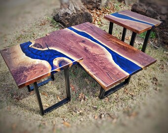 Epoxy River Table, Walnut Slab Table, Live Edge Table, Epoxy Coffee Table, Custom Wood Table, Custom Coffee Table, Resin Table, Handmade,