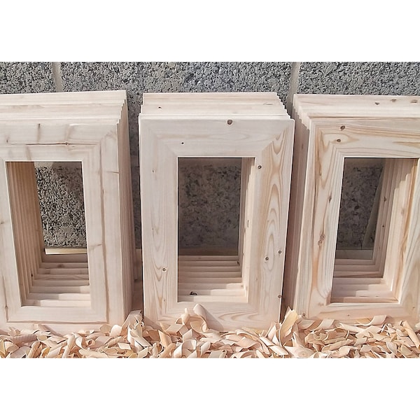 25 Wood Frames, No Hardware or Glass, Bulk Wood Frames, 5x10" Wood Frame, Unfinished Wood Frames, Wood Crafts Supplies, DIY Wood Frames