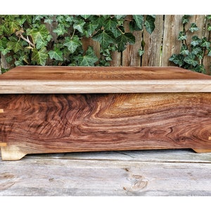 Kingdom Death Box, Large Wood Box, Decorative Wood Box, Walnut Box, Wood Storage Box, Walnut Slab Box, Handcrafted Wood Box, Handmade Box