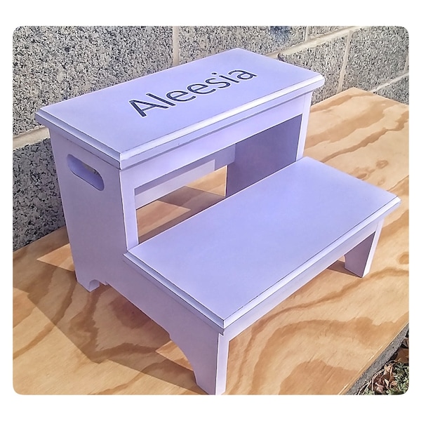 Custom Step Stool,  Kids Step Stool, Engraved Step Stool, Small Wood Step, Rustic Step Stool, Personalized Step, Kids Wood Step