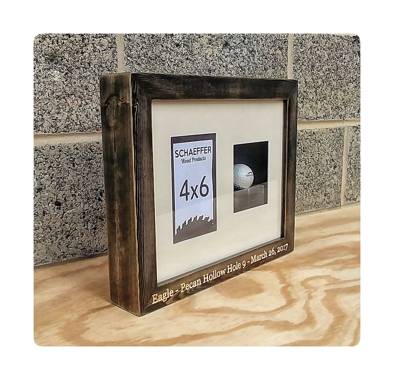 Custom Box Frame, Engraved Box Frame, Custom Golf Frames, Wood Shadow Box, Hanging Frames, Desktop Frames, Wood Frames, Rustic Box Frame