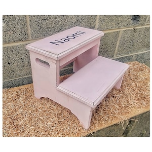 Custom Step Stool,  Kids Step Stool, Engraved Step Stool, Small Wood Step, Rustic Step Stool, Personalized Step, Kids Wood Step