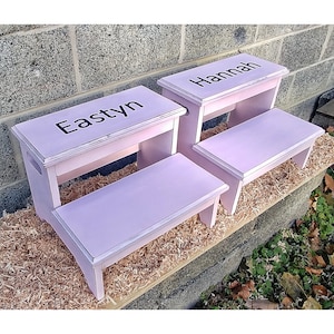 Custom Step Stool,  Kids Step Stool, Engraved Step Stool, Small Wood Step, Rustic Step Stool, Personalized Step, Kids Wood Step