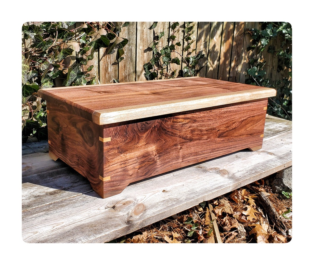 Walnut Storage Box, Large Wood Box, Decorative Wood Box, Walnut Box