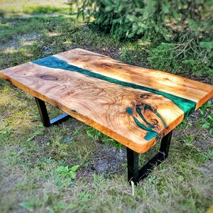 Epoxy River Table, Cherry Slab Table, Live Edge Table, Epoxy Coffee Table, Custom Wood Table, Custom Coffee Table, Resin Table, Handmade,