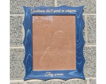 11x14 Scallop Frame, Wedding Gift Frame, Stained Frame. Personalized Frames, Scalloped Edge Frame, Stained Frames, Custom Engraved, Handmade