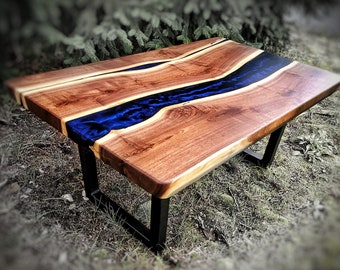 Epoxy River Table, Walnut Slab Table, Live Edge Table, Epoxy Coffee Table, Custom Wood Table, Custom Coffee Table, Resin Table, Handmade,