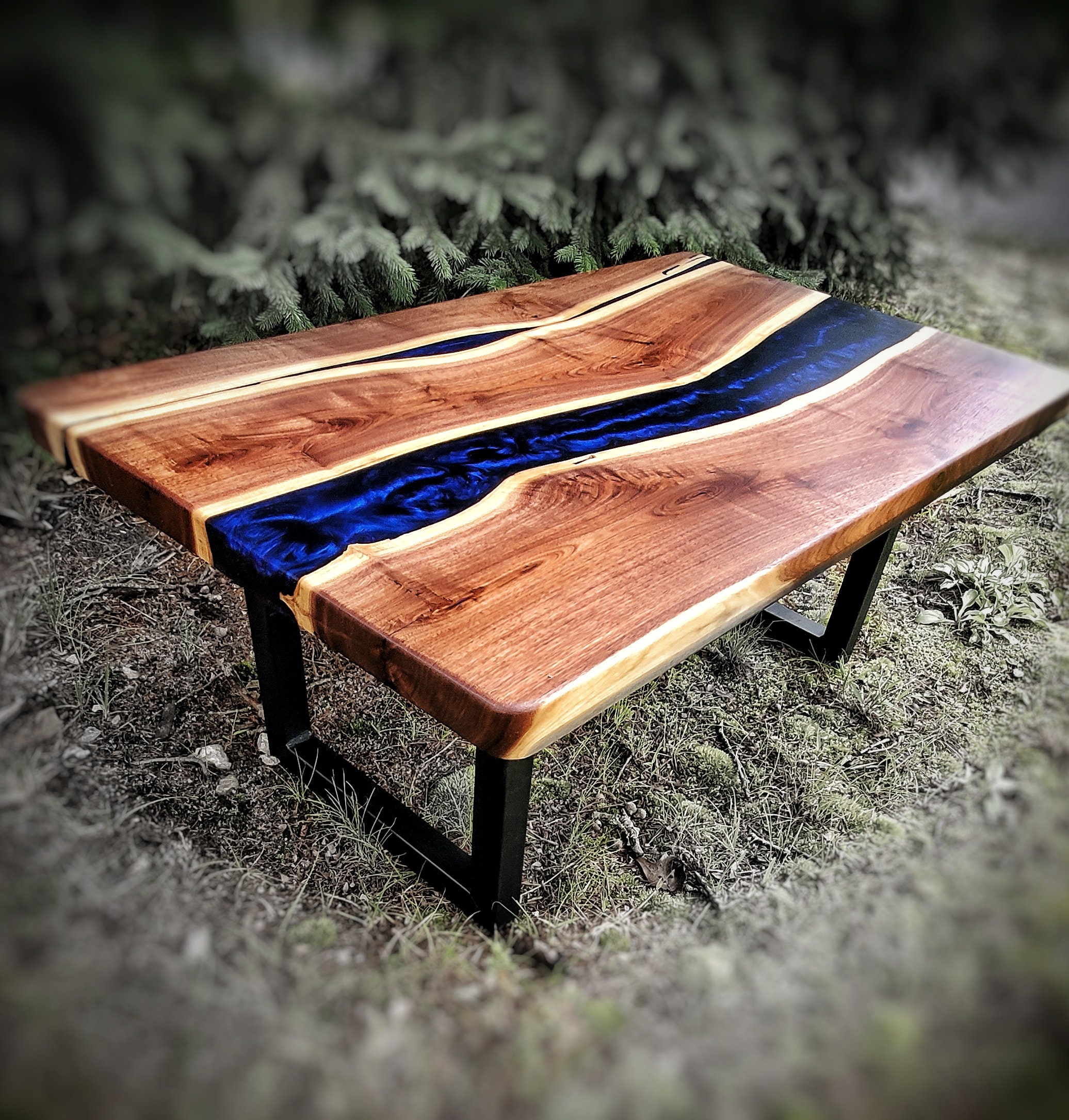 Epoxy River Table Cherry Slab Table Live Edge Table Epoxy Coffee Table Custom Wood Table Custom Coffee Table Resin Table Handmade Etsy