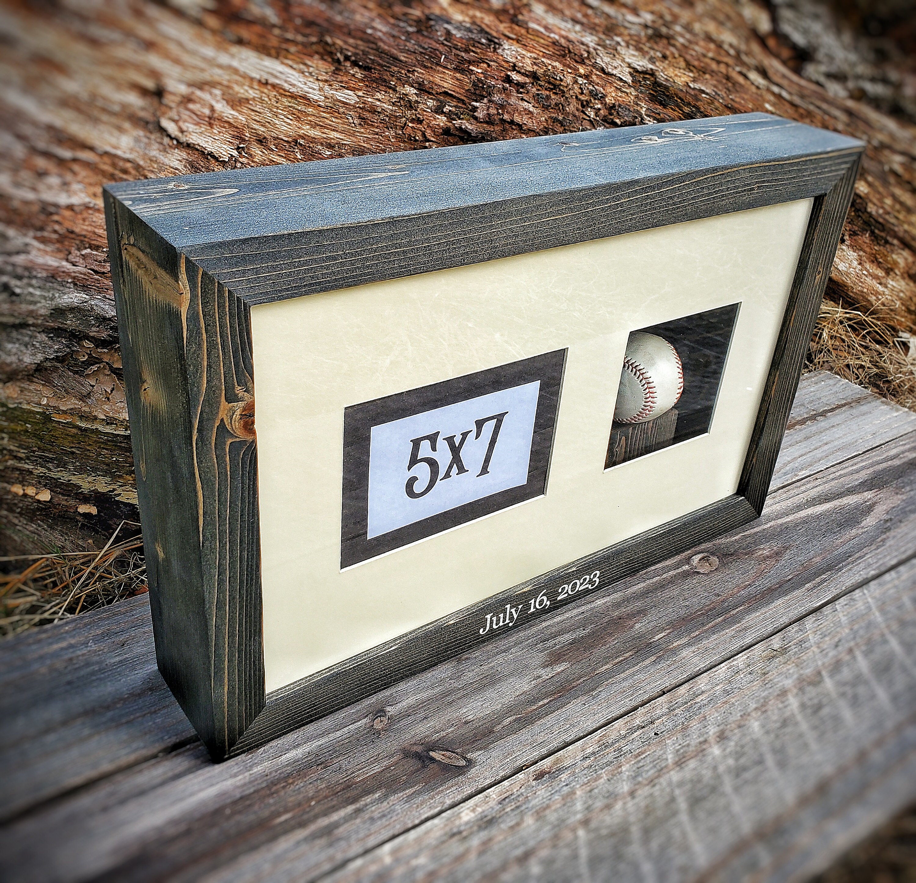 Baseball Frame, Rustic Sports Frames, Baseball Box Frame, Anniversary ...