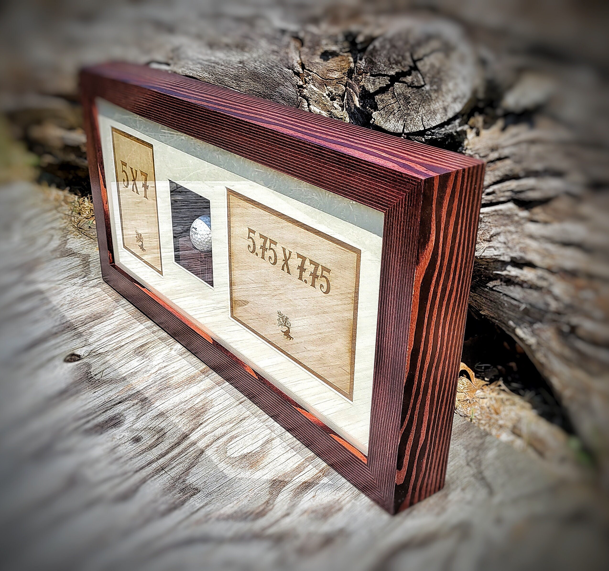 Rustic Box Frame Custom Box Frame, Engraved Box Frame, Custom Golf Frames, Wood Shadow ...