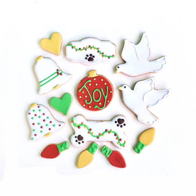 Christmas Dog Cookies Holiday Treats Assorted Gift Box Pet | Etsy