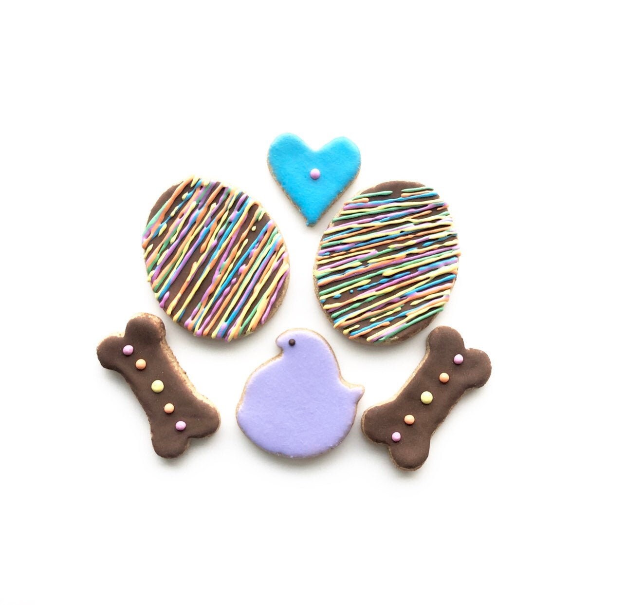 Easter Egg Dog Treats Decorated Cookies Carob Dog Treats Etsy