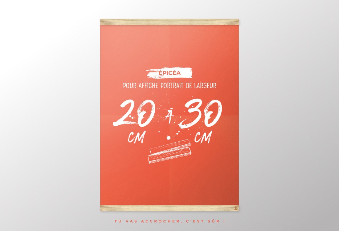 Porte Affiche Poster Magnétique sur Mesure, en Bois d'épicéa ou Chêne