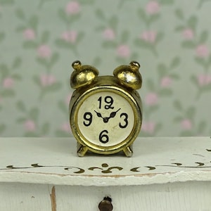 Dollhouse vintage Lundby  alarm clock 1970s gold