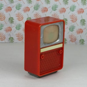 Poppenhuis vintage tv jaren 60 Plastiskop Duitsland kunststof rood