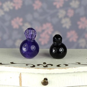 Dollhouse perfume bottles set of 2 purple black