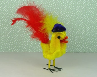 Vintage Easter chicken pipe cleaner 1960s yellow