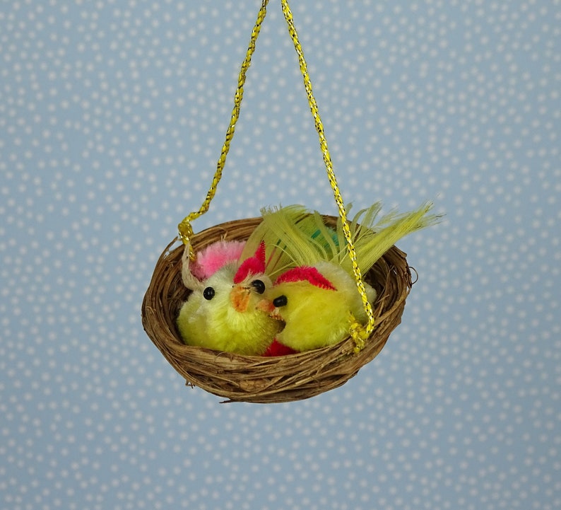 Vintage Easter Chick Nest Pipe Cleaner 1960s Yellow Etsy
