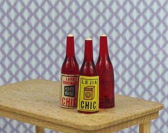 Dollhouse vintage bottles cleaning Hogarin 1960s plastic