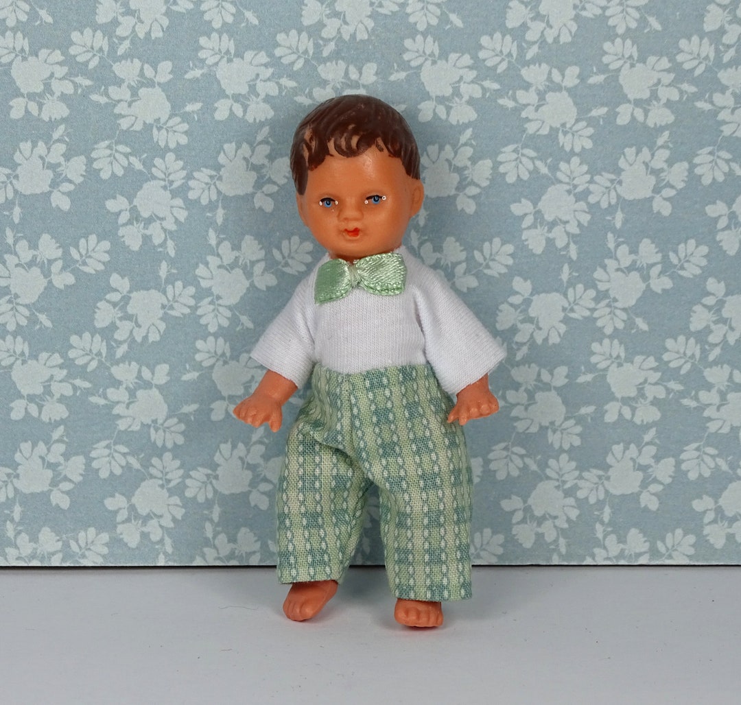 Doll Vintage Boy Doll 1960s Plastic Green Etsy