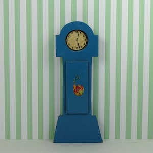 Dollhouse vintage grandfather clock 1940s furniture blue