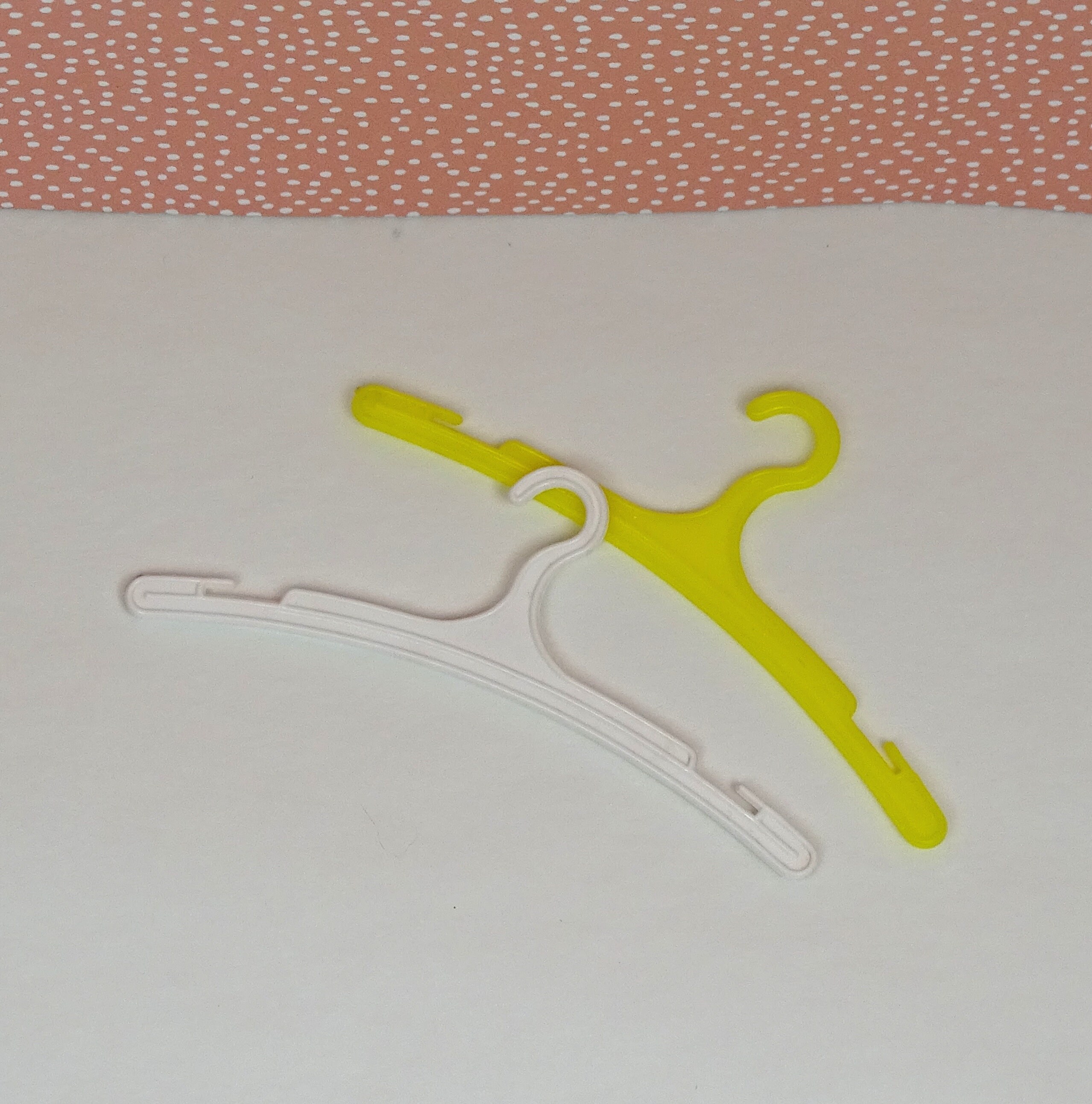 Vintage doll clothes hangers 1950s plastic yellow white set of Etsy