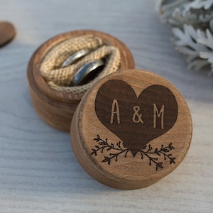 Custom Wedding Ring Box - Wooden Ring Box - Engagement ring box - Ring Bearer Box - Engraved Wooden Box - Names Ring Box - Wedding Gift