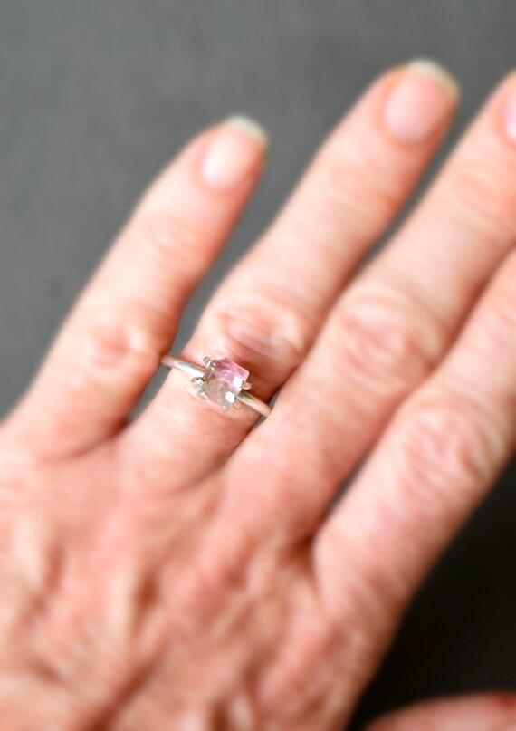 Watermelon Crystal Tourmaline Crystal Multi Color Gemstone, Tourmaline Crystal Sterling Ring Crystal Ring Size 8 Ring Tourmaline Ring