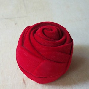 Velvet Ring Box, Engagement Ring Presentation Box, Red Rose Proposal Ring Box, Unique Will You Marry Me, Rose Shaped Jewelry Box for Woman image 4