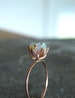 Unique Opal Ring, Custom Uncut Opal Engagement Ring, Lotus Flower Ring in Rose Gold, Raw Rough Fire Opal Jewelry