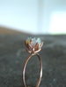 Unique Opal Ring, Custom Uncut Opal Engagement Ring, Lotus Flower Ring in Rose Gold, Raw Rough Fire Opal Jewelry 