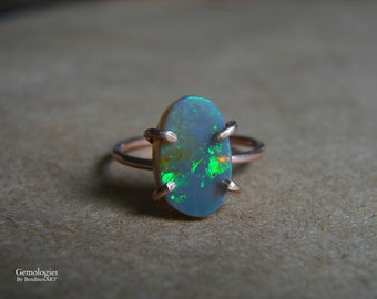 Raw Opal Ring, Size 6, Rough Opal Jewelry for Her, Wedding Day Accessory, Luxury Gift, October Birthstone, Birthday for Her, Girlfriend Ring