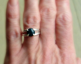 Solitaire Ring 925 Sterling Silver Black Jade Boho Handmade Jewelry for Women Ct 3.1 Solitaire Ring 925 Sterling Silver Black Jade Boho Handmade Jewelry for Women Ct 3.1