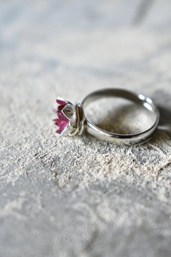 Red Garnet Ring Garnet Three Stone Ring Birthstone Mothers Ring Herkimer Diamond Ring Garnet Birthstone Ring Herkimer Diamond