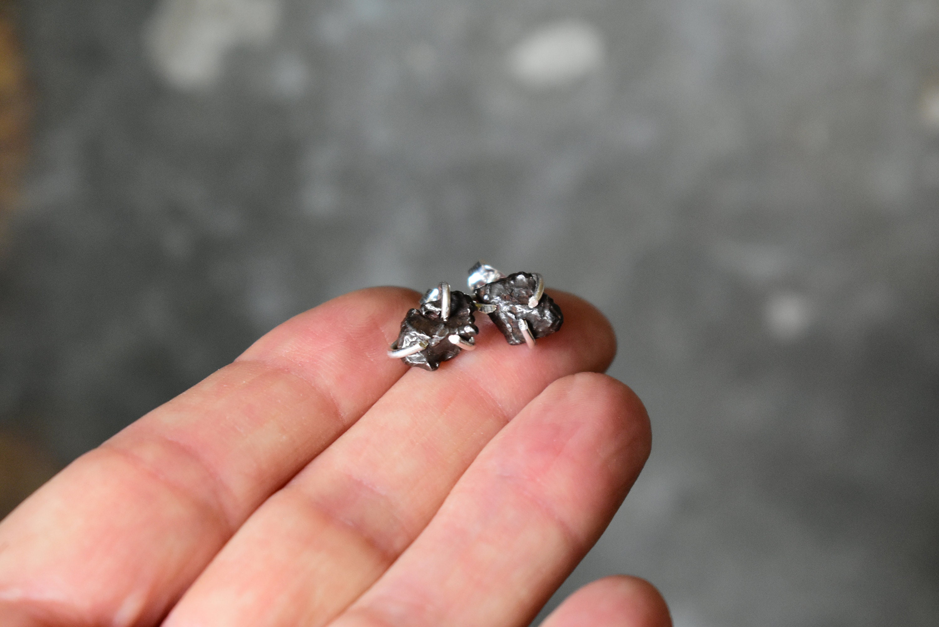 Small Meteorite Earrings for Women Meteor Asteroid Jewelry ...