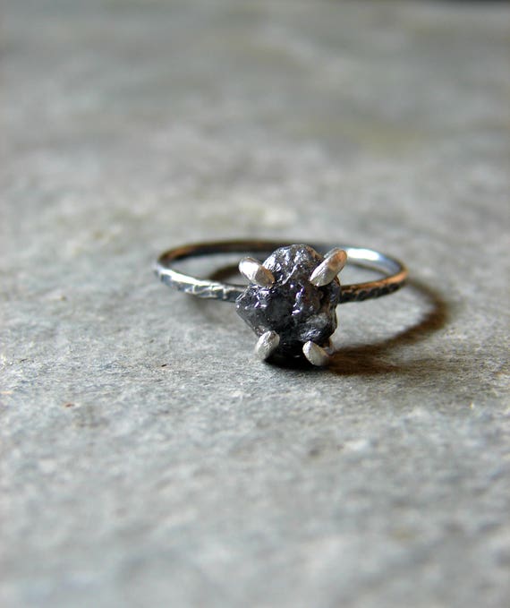 Faceted Black Diamond Custom Made Ring — JBJewels