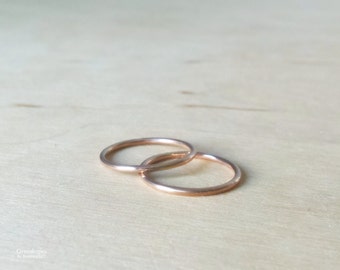 Gold Fill or Sterling Silver Stacking Rings, Unisex Wedding Bands, Rose Gold Filled Bands, Wedding Ring Set, Midi Rings, Birthday for Women