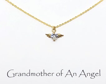 Grandmother of An Angel Necklace, Miscarriage Keepsake, Infant Loss Gifts, Loss Of Baby Remembrance, Sympathy Necklace Pregnancy Loss Gramma