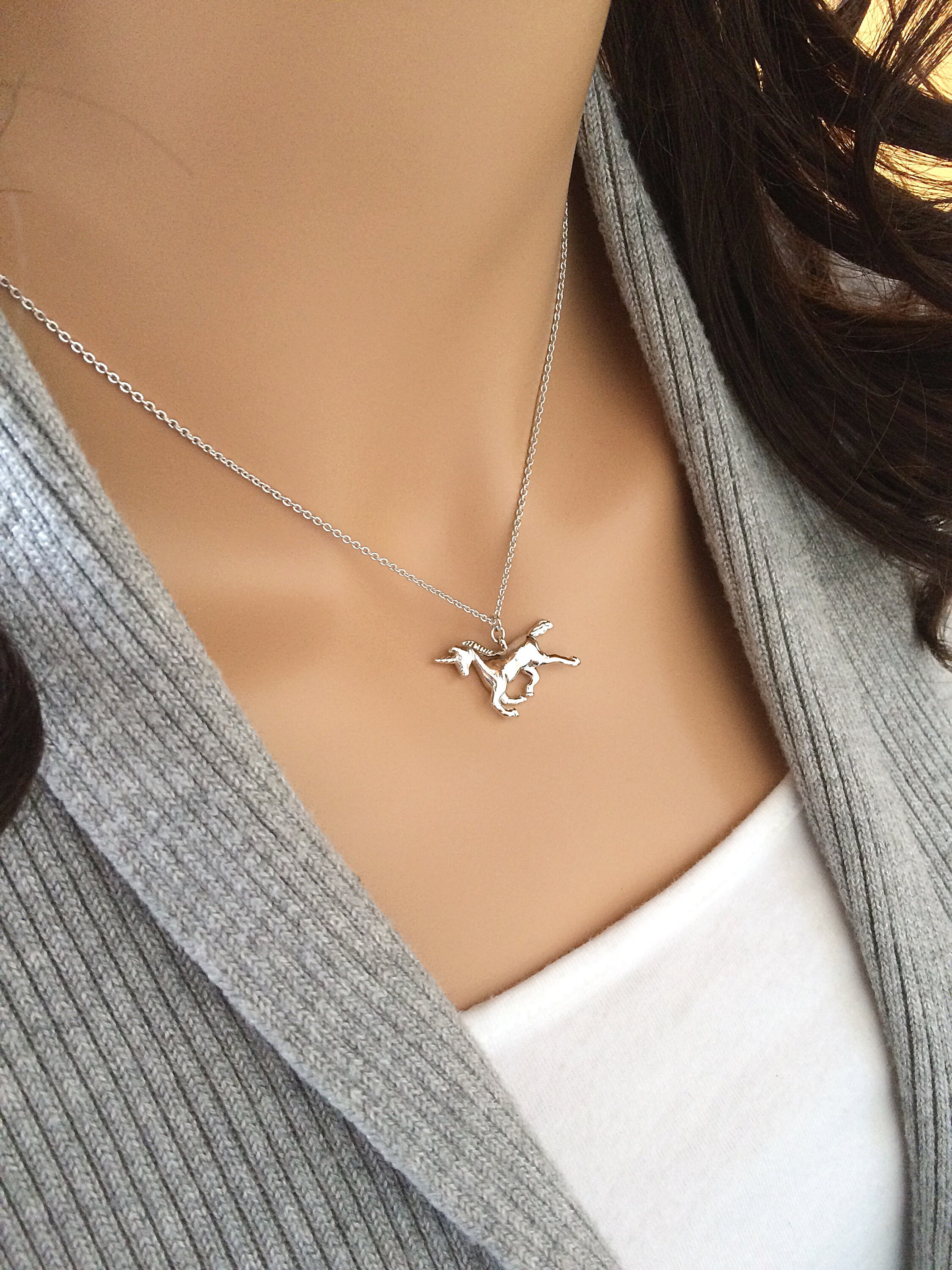 Unicorn Necklace Children's Unicorn Jewelry Unicorn Gift Etsy