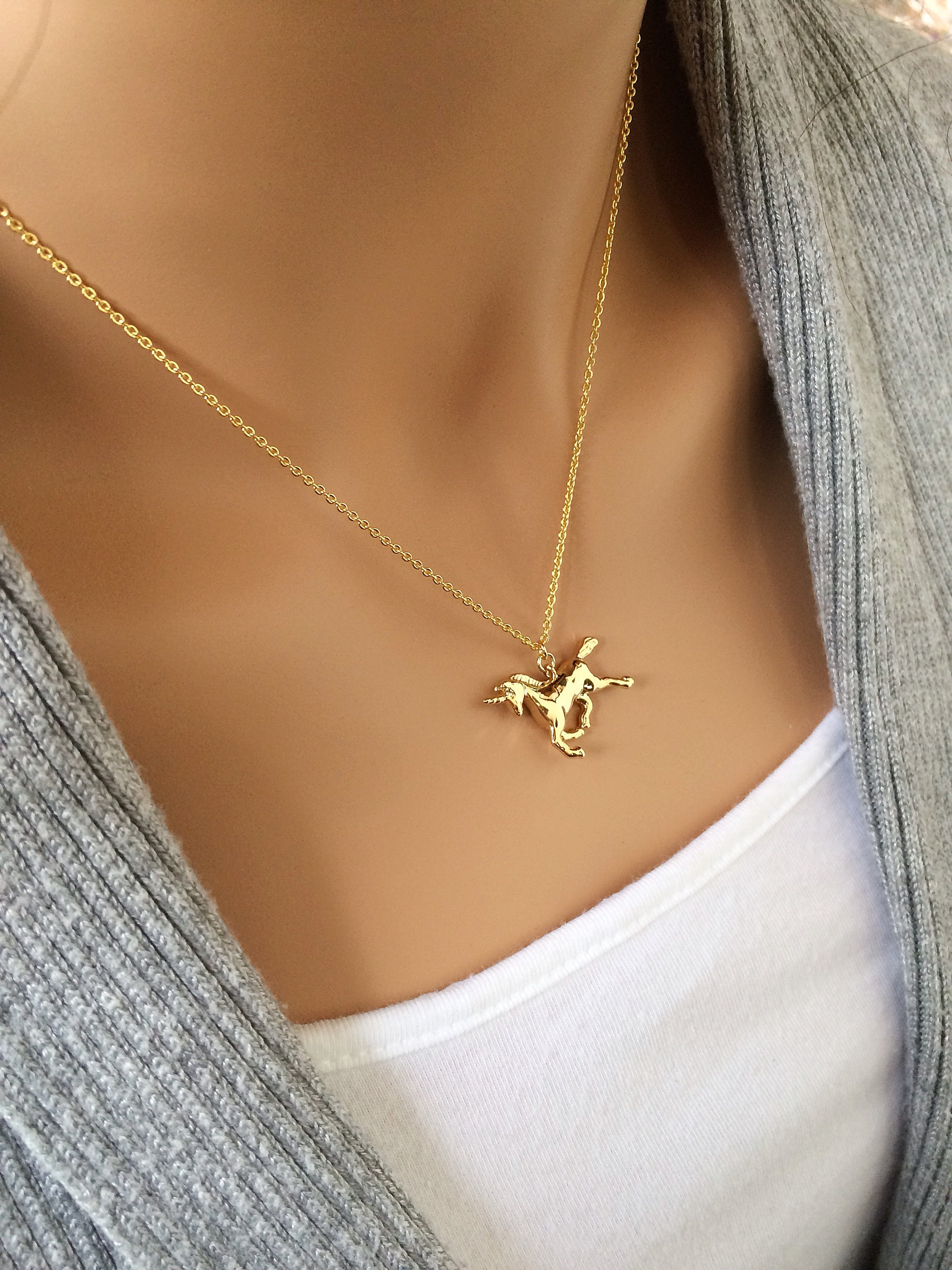 Unicorn Necklace Children's Unicorn Jewelry Unicorn Gift Etsy