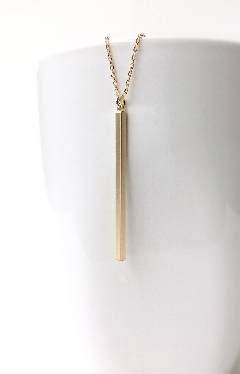 Layered Silver Necklace Skinny Gold Bar Necklace Vertical Bar Necklace Top Selling Gold Modern Everyday Necklace