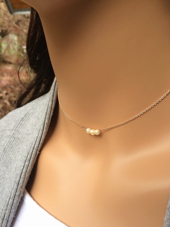 Gold Plated Pearl Necklace (6M Warranty) - Happy Smile