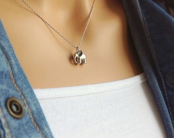 Good Luck Gift, Unique Teacher Gifts, Silver Elephant Necklace, Good Luck Elephant, Little Girl Gifts, Tween Girls, Dainty Elephant Necklace