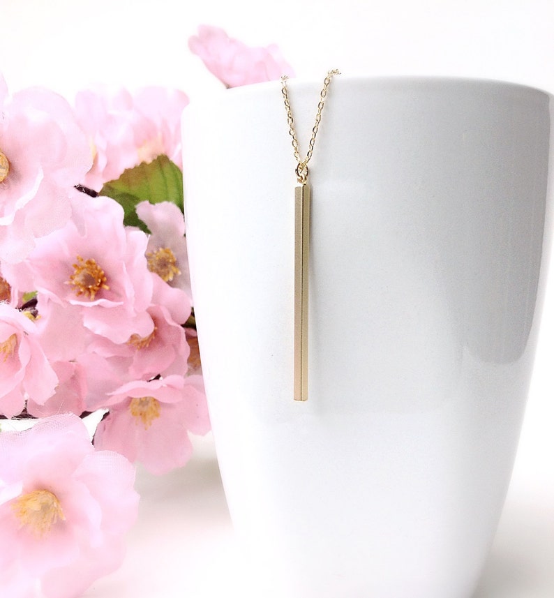 Layered Silver Necklace Skinny Gold Bar Necklace Vertical Bar Necklace Top Selling Gold Modern Everyday Necklace